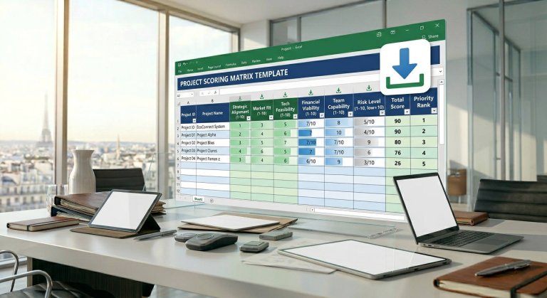 Template Excel matrice priorisation téléchargeable direction innovation